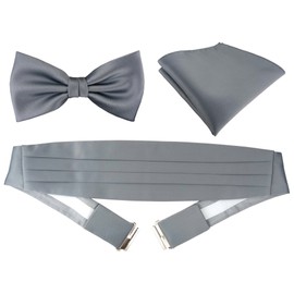 TigerTie Men's Plain Cummerbund - silver - One size