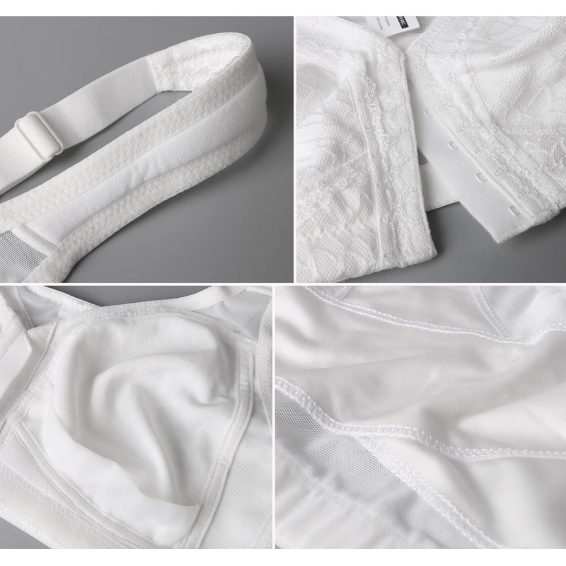 DotVol Women's Full Cup Front Closure Strong Hold Without Underwire