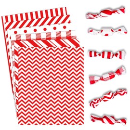 Whaline 240Pcs Christmas Wax Paper Red Stripe Plaid Wave Polka Dots Deli Paper Xmas Sandwich Wrapping Tissue Picnic Basket Liner for Food Baking Kitchen Party, 9.8 x 8.3 Inch