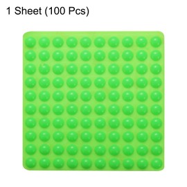 uxcell 100Pcs Cabinet Door Bumper Rubber Pad 5/16" Diameter Sound Dampening Adhesive Rubber Pads Feet 0.12" Thick for Drawers Cutting Boards Small Furniture (Semicircle Shape, Green)