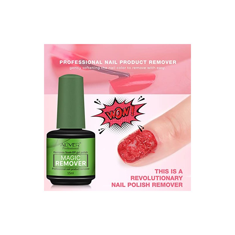 Gel Nail Polish Remover 0.5 Fl Oz, Professional Gel Remover