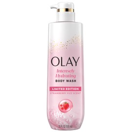 Olay Body Wash for Women, Intensely Hydrating, Pro-Hyaluronic Acid Serum Complex, Renews Moisture, Vitamin B3 Lameller Technology, For All Skin Types, Strawberry Summer Fizz Scent, 20 fl oz