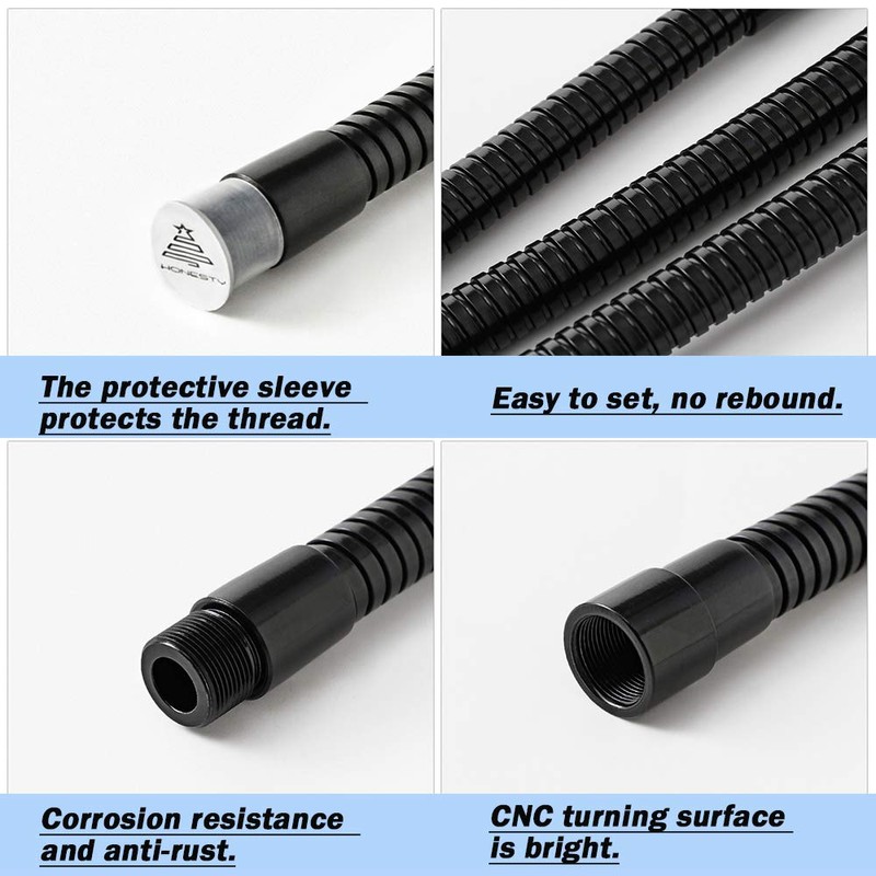 HONSETY 13" Microphone Gooseneck, Multifunction DIY Universal Metal Hose, Black