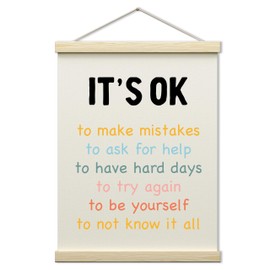 CWIOQPYI Positive Affirmations Wall Decor For Kids Poster Hanger Frame, Classroom Nursery Playroom Canvas Banner Rainbow Wall Inspirational, 11.8x15.7 inch-A08