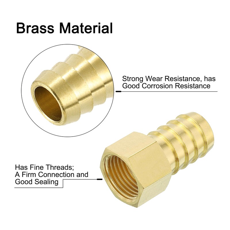 QUARKZMAN QUARKZMAN 10 St1ck Messing Schlauchstutzen, 3/4" Bard x 1/2"