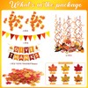 GIVE THANKS Paper Banner Triangular Bunting Maple leaf Garland Plastic