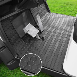 Yamaha Drive2 Golf Cart Full Coverage Floor Liner Mat, Only Fits Yamaha Drive2 (2017-2023), UMAX Rally 4x4, Adventurer (2017-2023), Upgraded Non-Slip, 8MM Natural Thick Rubber Floor Mats (Black Trim)