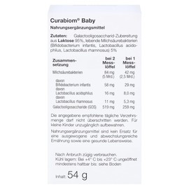 Curabiom Baby by Dr. Wolz, Specially for Babies and Pregnant Women, with Lactic Acid Bacteria and GOS, 54 g, 201
