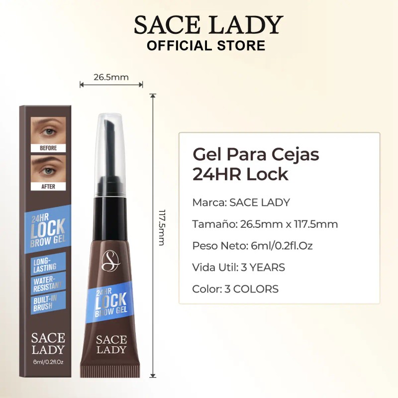 Sace Lady Gel Para Cejas Fijación Larga Duración 24h 6ml