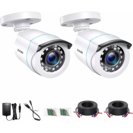 ZOSI 2PK 1080P TVI Security Camera 2MP Outdoor Day Night Vision for CCTV System