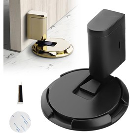 TELAIN Magnetic Door Stop, 2024 Upgrade - Impact-Free, Mechanical Quiet Floor Door Stop, Heavy Duty Adjustable Magnetic Door Holder for Door Bottom (Black)