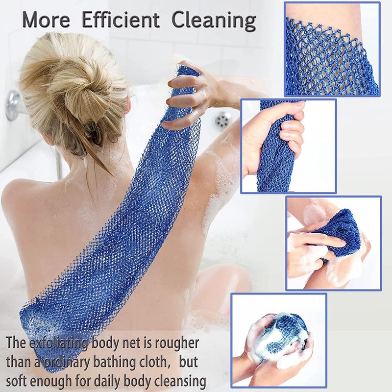 2 Pieces African Mesh, Body Scrub, Sponge Bath Exfoliating Shower
