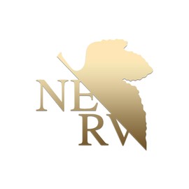 NERV Symbol Sticker Vinyl Decal Notebook Car Window Laptop 5" x 4.75" (Gold)