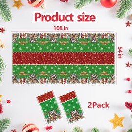 FUULOXE - Manteles de plástico de pan de jengibre para árbol de Navidad, muñeco de nieve, copo de nieve, suministros para fiesta de cumpleaños, decoración de Navidad, paquete de 2 unidades de 54 x 108