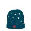 Thick Wool Hat Extra Long XXL Pure Wool, Turquoise Stripes