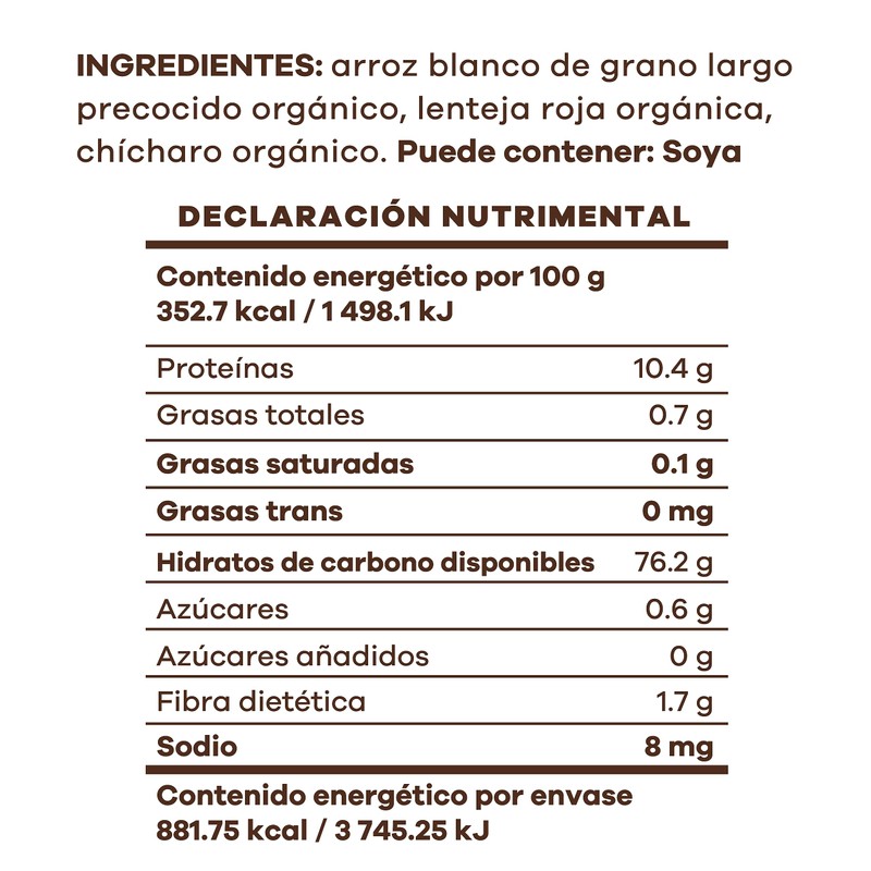 Arroz de Vegetales Orgánicos