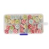 15mm Wooden Buttons100 Pcs Plaid Dot Assorted Patterns 2 Hole