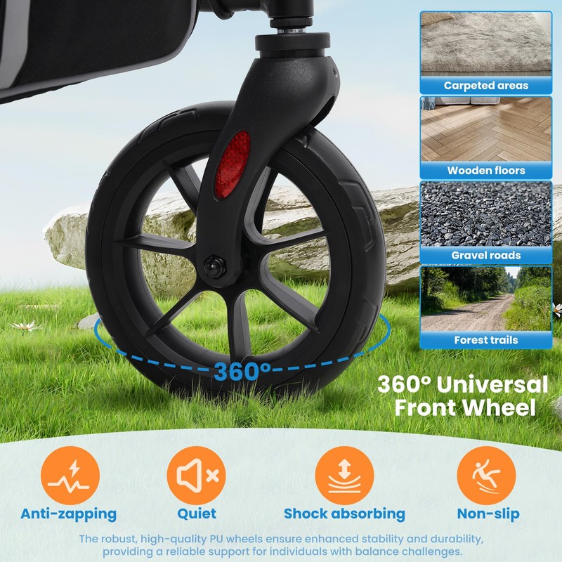Rollator Walker for Seniors/Adults Foldable Rolling Walker with Seat 330