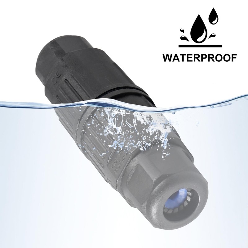 5Pcs Waterproof Cable Connector 3 Pin Wire Connector 3 Way