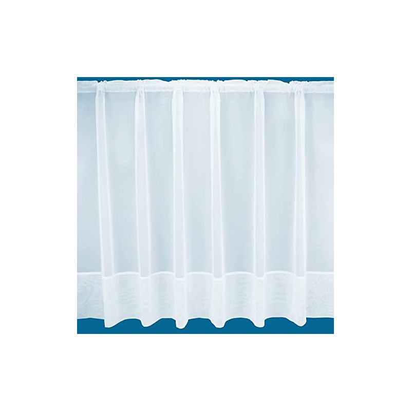 NetCurtainsUK Marseilles Plain Envelope Hemmed Net Curtain in White -