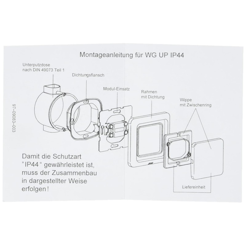 Berker 155009 Rocker Flush-mounted splash-protected IP44 polar white, glossy