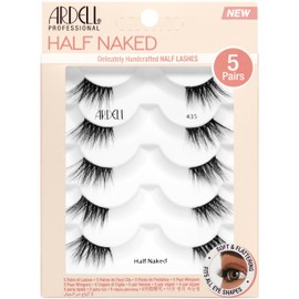 Ardell Naked Half Lashes 435 – Delicately Handcrafted Half Eyelashes Wispy Cat Eye Lashes Strips Fake Eyelash Strip for Natural Lift, 5 Pairs, 1 Pack