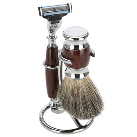 Shaving Brush Stand, 2 in 1 Portable Curved Shaving Brush Holder Stainless Steel Manual Safety Razor Stand for Bathroom Countertops (Special-shaped frame 1)