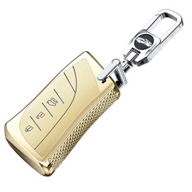 ontto 3 buttons Car Key fob Cover fit for Lexus ES UX NX LC500 UX200 ES350 UX200 LS500 LS500H LC500h ES300h Smart Key holder case PC Shell keyring keychain protector accessories Golden