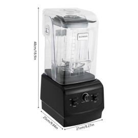 Professional Blender Smoothie Machine with Soundproof Cover Stainless Steel Ice Sabre Blades 74.4oz Blend-In Portable Travel Jar for Kitchen Black