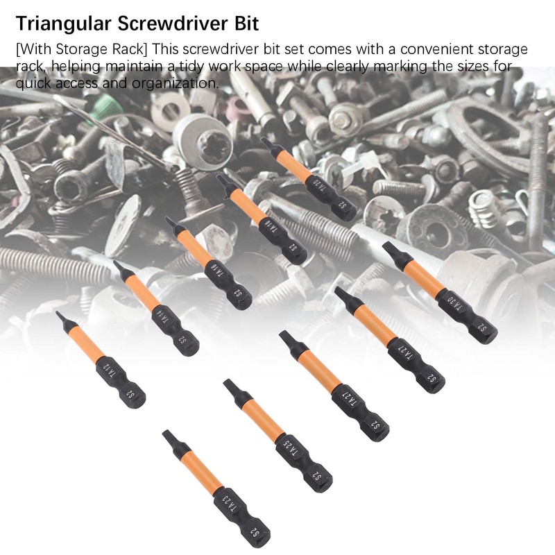 10Pcs Triangle Screwdriver Set, 50mm Length 1/4 Inch Hex Shank