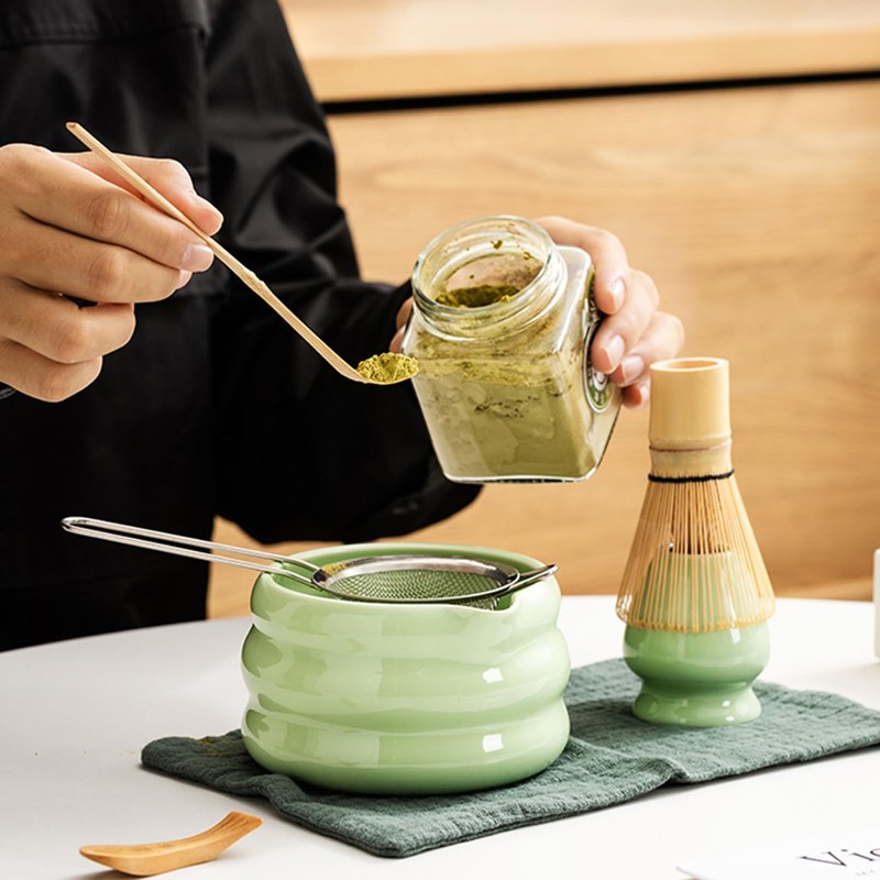 Set of 7 Matcha Tea Set with Whisk and Bowl