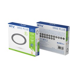 GTV Lighting Oris Plus LED Downlight 13 W Black 3000 K 1020 lm AC220-240 V Built-in IP20 120°