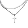 UYGTHI Men's Stainless Steel Cross Pendant with Silver Cuban Snake