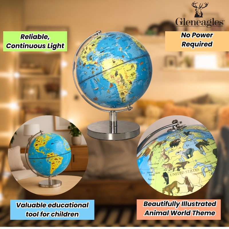Gleneagles Educational World Globe for Kids 20cm – Animal &