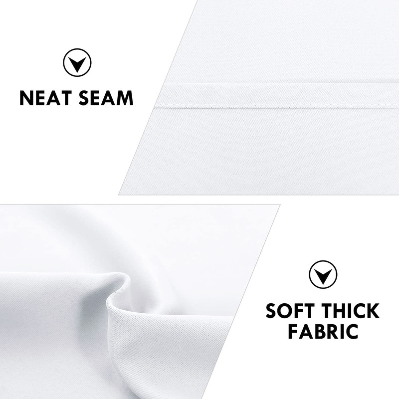 DWCN White Short Room Darkening Curtains for Kitchen/Bedroom, 42 x