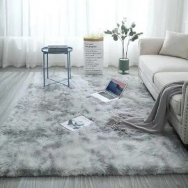 Alfombra Decorativa Sala De Estar Y Dormitorio 120 X 160cm Color Gris Claro                                                                           