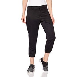Alleson Athletic Girls Fast pitch Softball Belt Loop Pants, Black, Medium