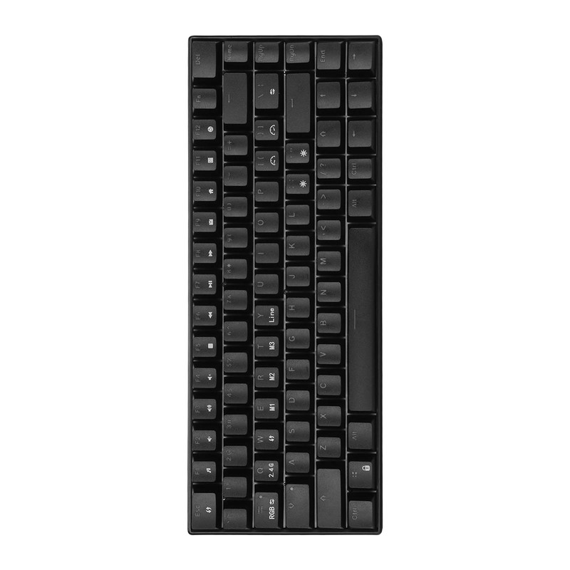 Mechanical Keyboard 82 Key RGB 3 Connection Modes Black Ergonomic