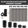 Pack of 10 Black Nylon Spacers & Standoff Washers -