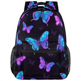 VQUVQV Backpack for Women Men, Butterfly Waterproof Backpack with Laptop Compartment, Lightweight Carry On Backpack for Travel, Work, Picnic