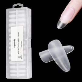 300pcs Short Almond Matte Nail Tips Soft Gel Full Cover Nail Tips Pre-filed Press On False Nails Tips Pre-Shaped False Gelly Nail Tips for Nails Extension(Short Almond)
