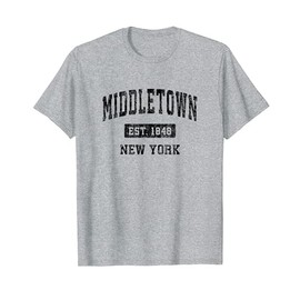 Middletown New York NY Vintage Sports Design Black Design T-Shirt