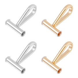 SUPERFINDINGS 4PCS 2 Colors Alloy Pin to Pendant Converter Brooch Pendant Converters Convert Pin to Necklace Brooch Converters with Built-in Silicone for Changing Brooches Pins to Pendant