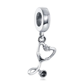Rimgoris 925 Sterling Silver Charms for Women Bracelets Necklace Green Christmas Tree Women Easter Bunny & Egg Easter Egg Four Leaf Clover Friendship Wife Christmas Snowman Grinch, Silver, Cubic
