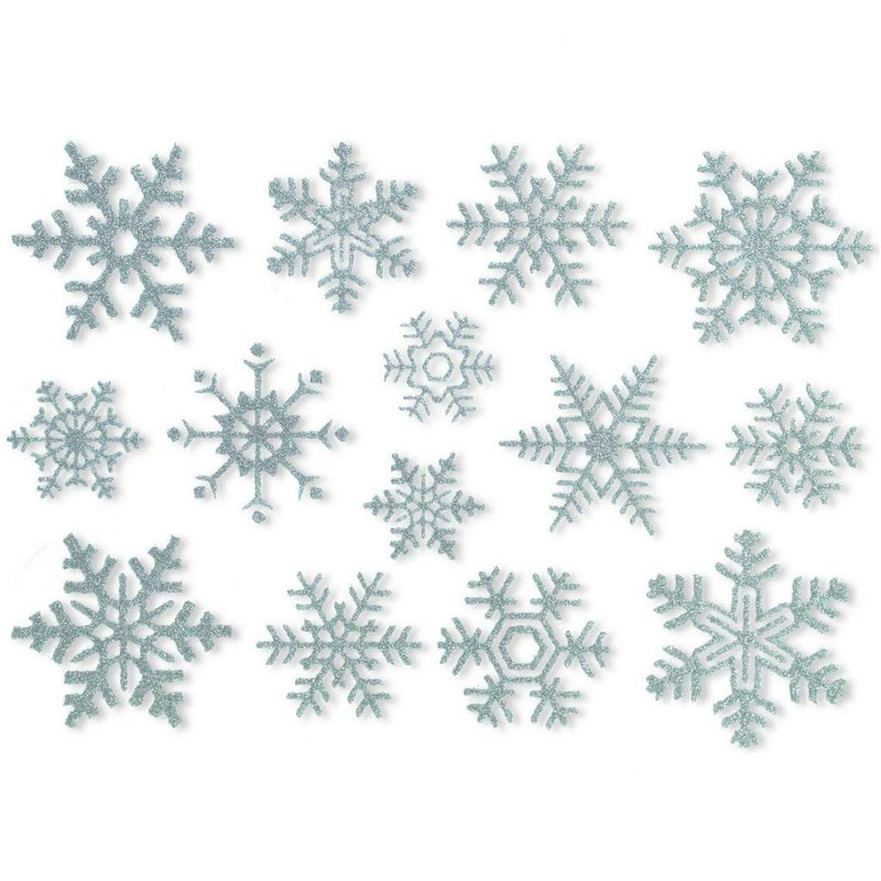 Articlings Beautiful Glitter Snowflake Static Window Clings (56 Snowflake Clings)