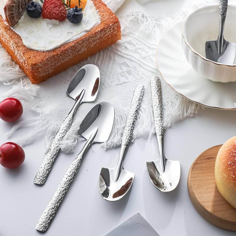 Dessert Spoons Set of 6 Stainless Steel Ice Cream Spoons