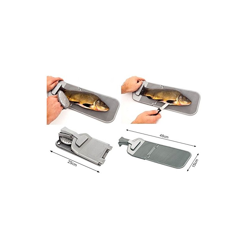 Jaxon Foldable Filleting Board with Stainless Steel Fish Scaler