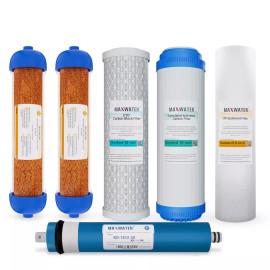 Max Water 6 Stage Reverse Osmosis RO.DI Water Filter Replacement set 50 GPD for Aquarium