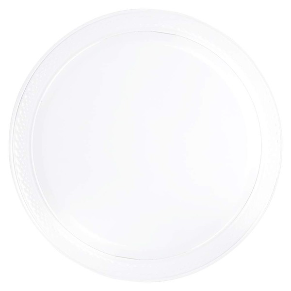 JAM PAPER Round Plastic Party Plates - Small - 7 inch - Clear - 20/Pack