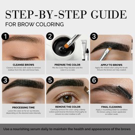 Korean Eyebrow Color Kit Black– Professional Brow Color for Women, Eyebrow Color for Natural Looking Brows, Long-Lasting Brow Color for Salon & Home